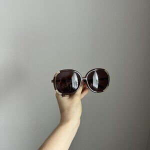 Chole  Brown  Frame Rhinestone Women's Sunglasses Eyewear Used Vintage (142)